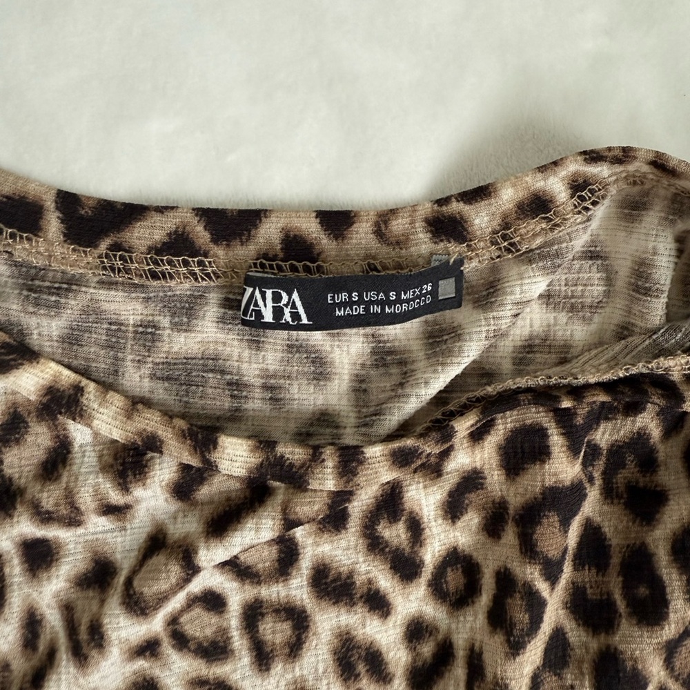 Zara Women’s Brown Leopard Dress - Picture 2 of 2